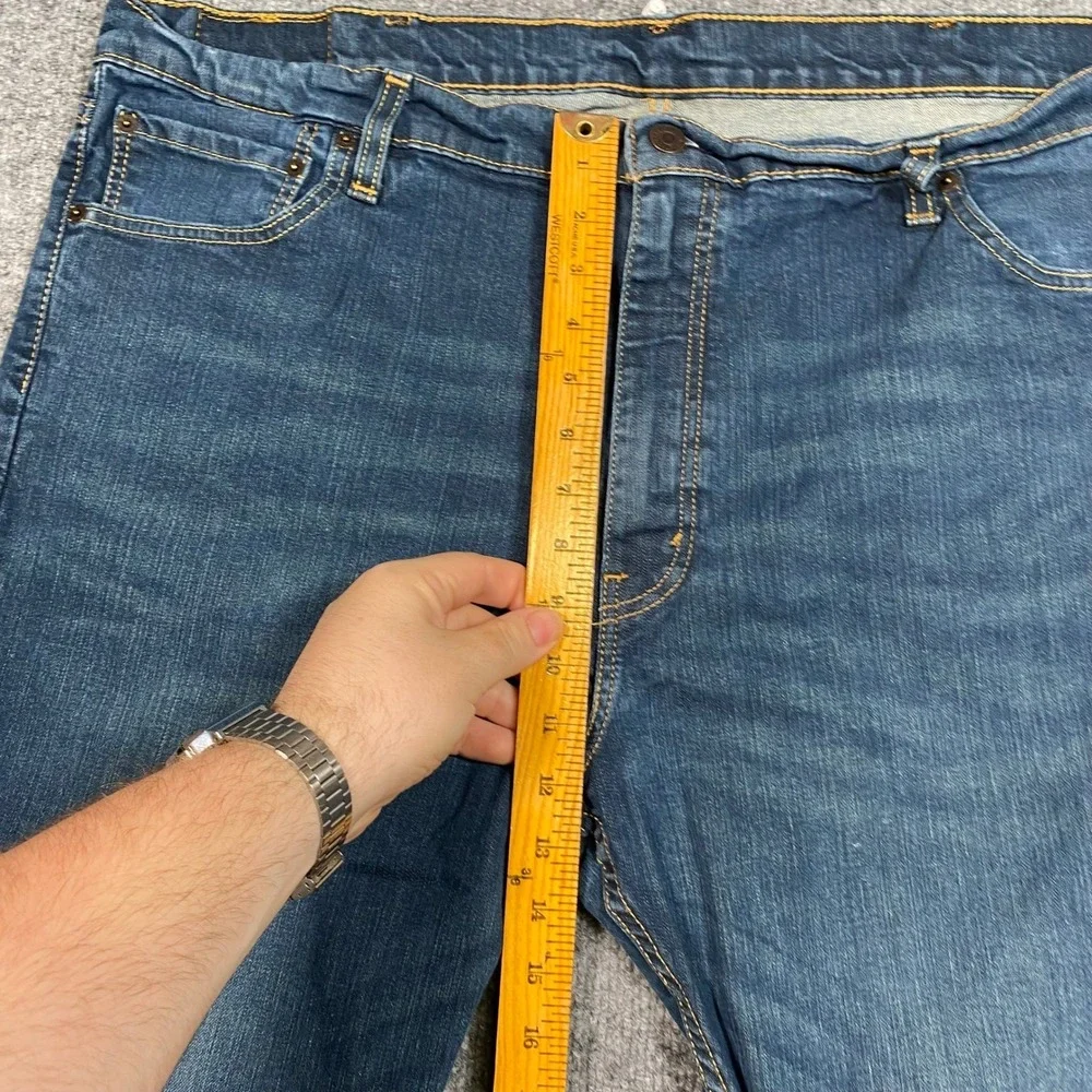 Levis 527 Slim Bootcut Jeans Mens 44x30 Medium Wash Blue Denim